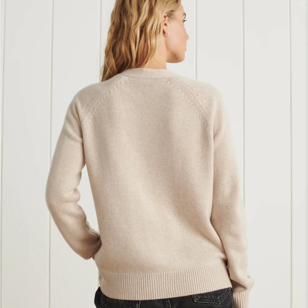 Jenni Kayne Cashmere Stanford Cardigan Oatmeal - Size Large - Picture 5 of 13